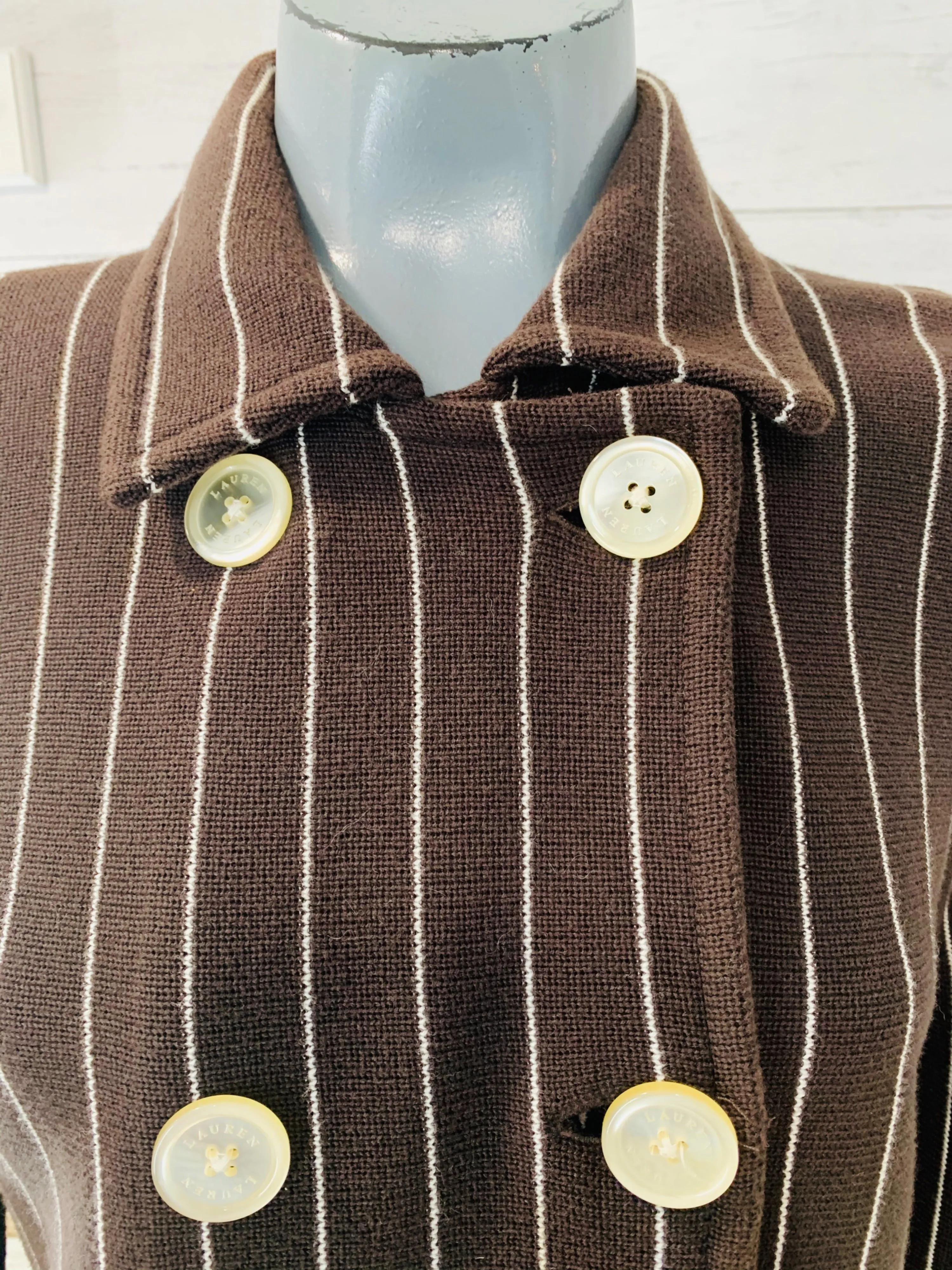 00's Knit Short Pinstripe Jacket by Ralph Lauren