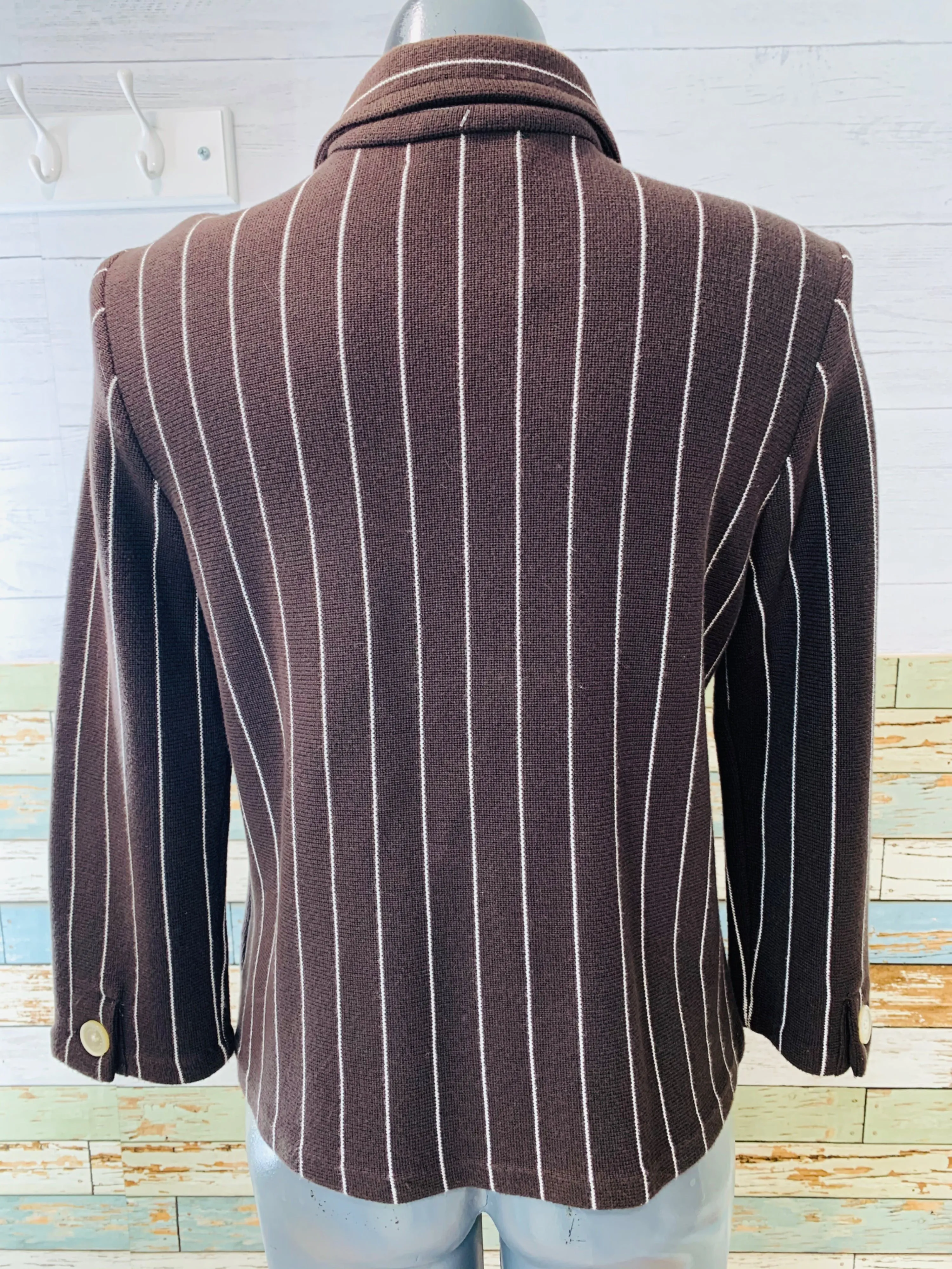 00's Knit Short Pinstripe Jacket by Ralph Lauren
