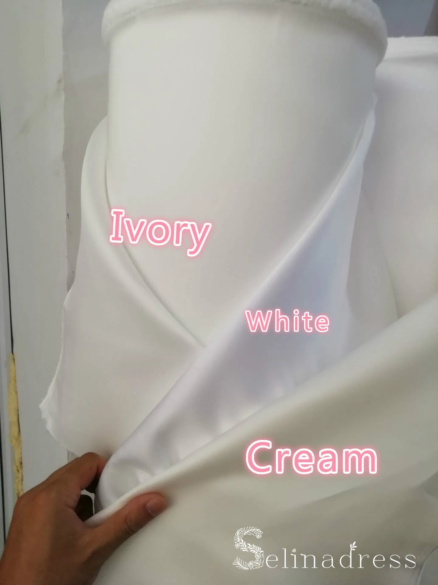 A-line Bateau Long Sleeve Wedding Dresses Princess White Satin Wedding Dress SEW055