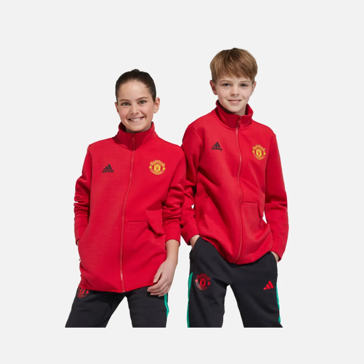 Adidas Manchester United Anthem Kids Unisex Jacket (7-16 Years) -Real Red