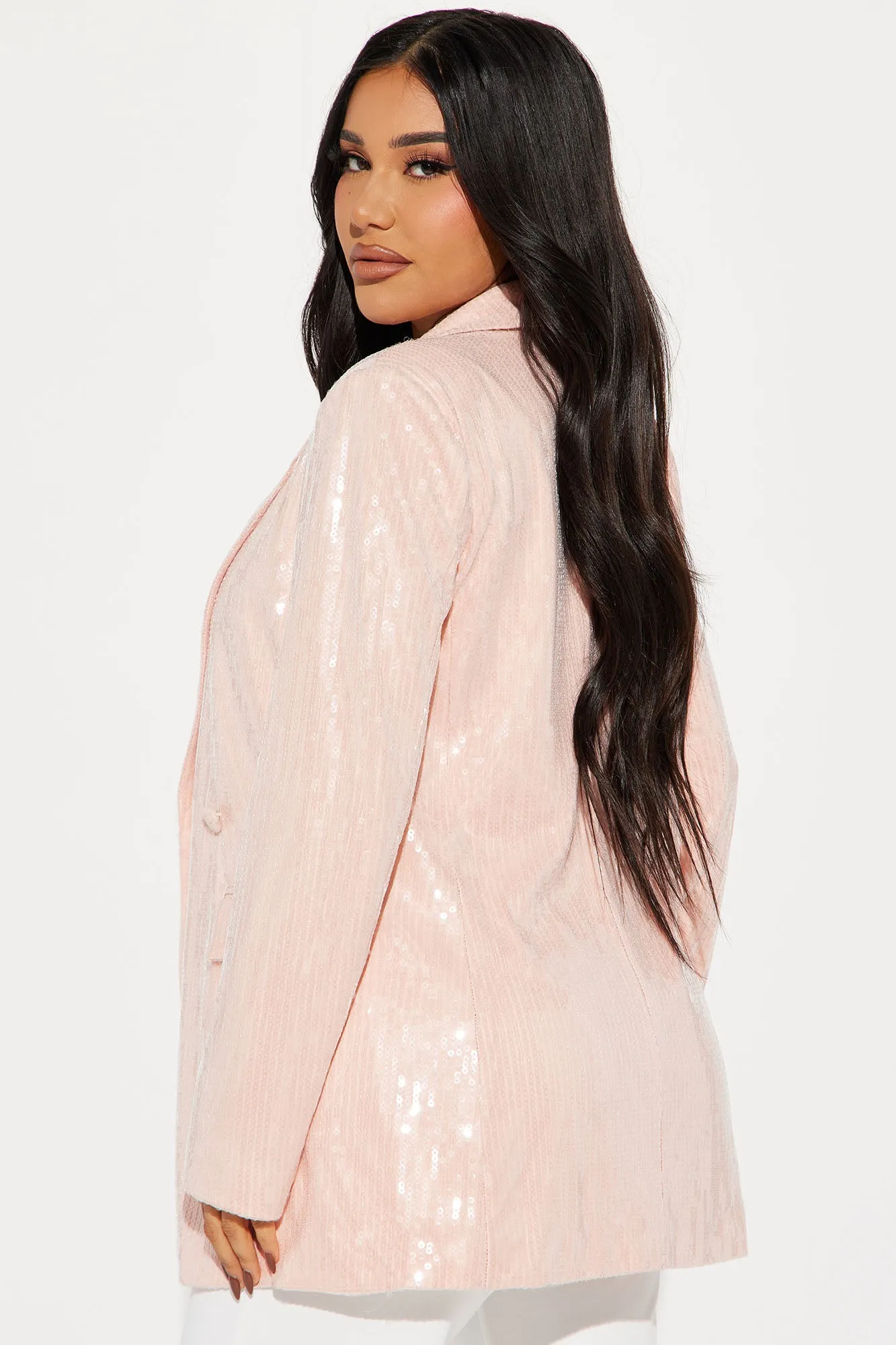 Alana Sequin Blazer - Nude