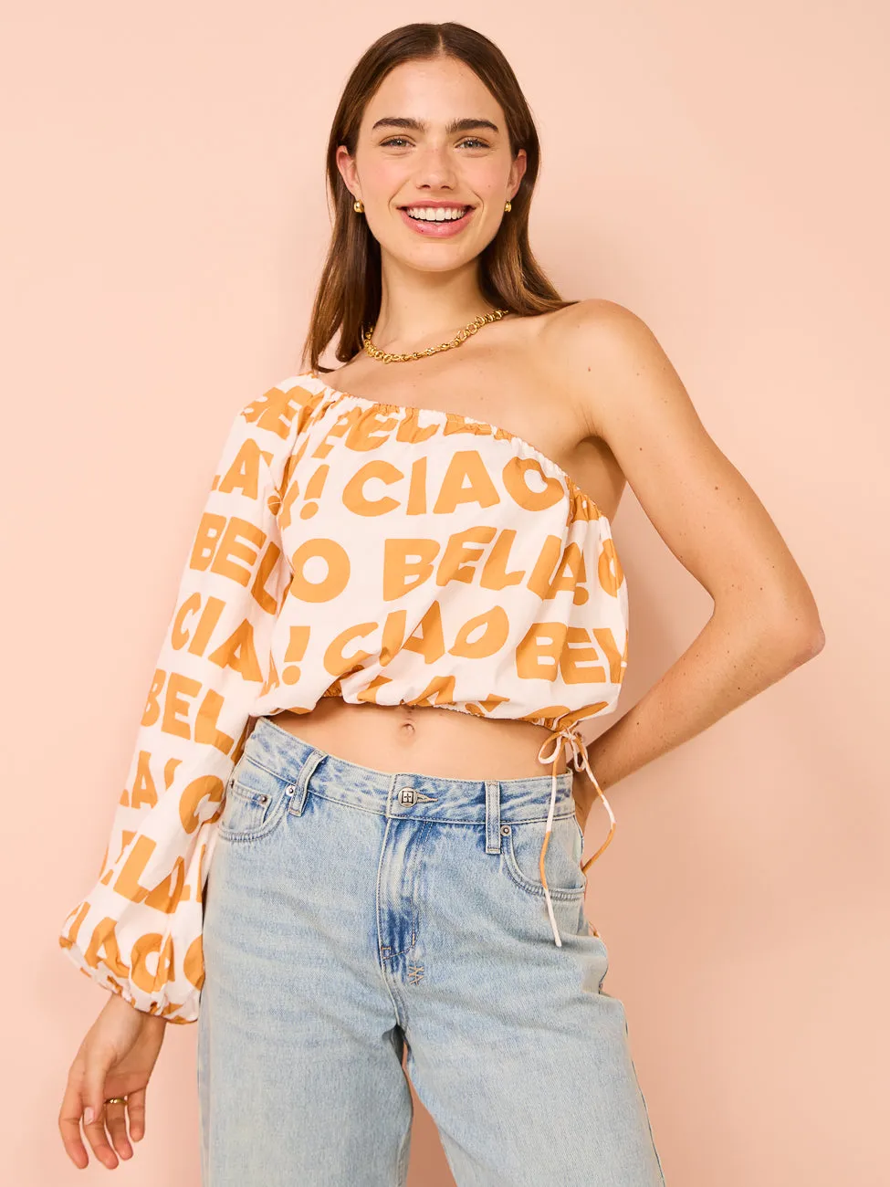 Ambra Maddalena Ophelia One Shoulder Top in Ciao Bella