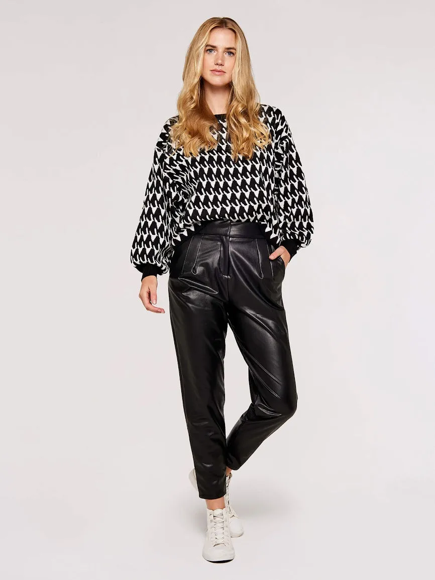 Apricot Dogtooth Batwing Sweater