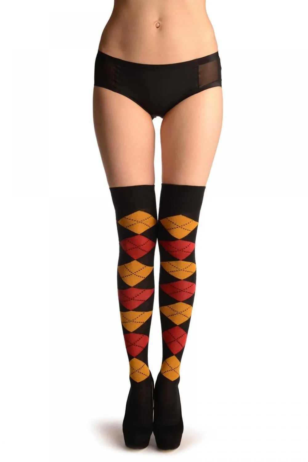 Argyle Yellow, Red & Black