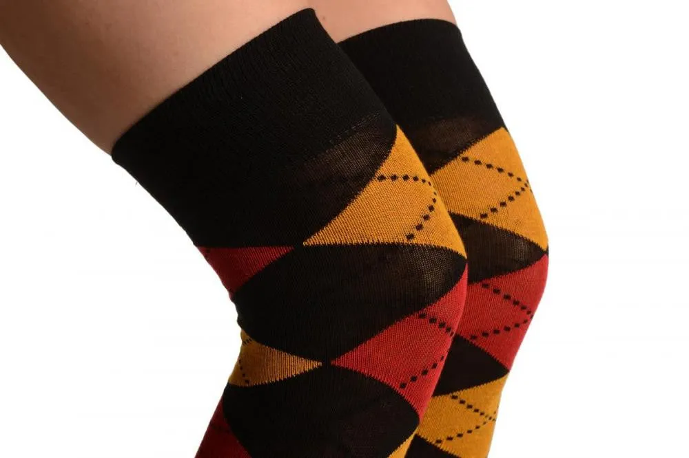 Argyle Yellow, Red & Black