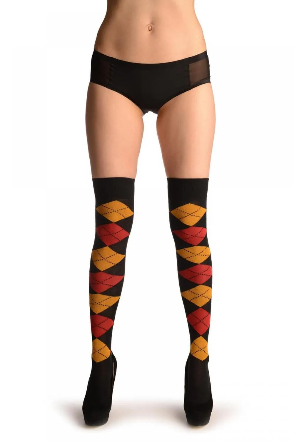 Argyle Yellow, Red & Black