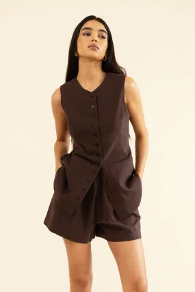 AVA WAISTCOAT - BRUN