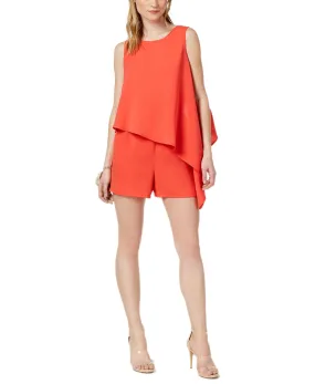 Bar III Women's Sleeveless Jewel Neck Romper , Dark Starfish, Small