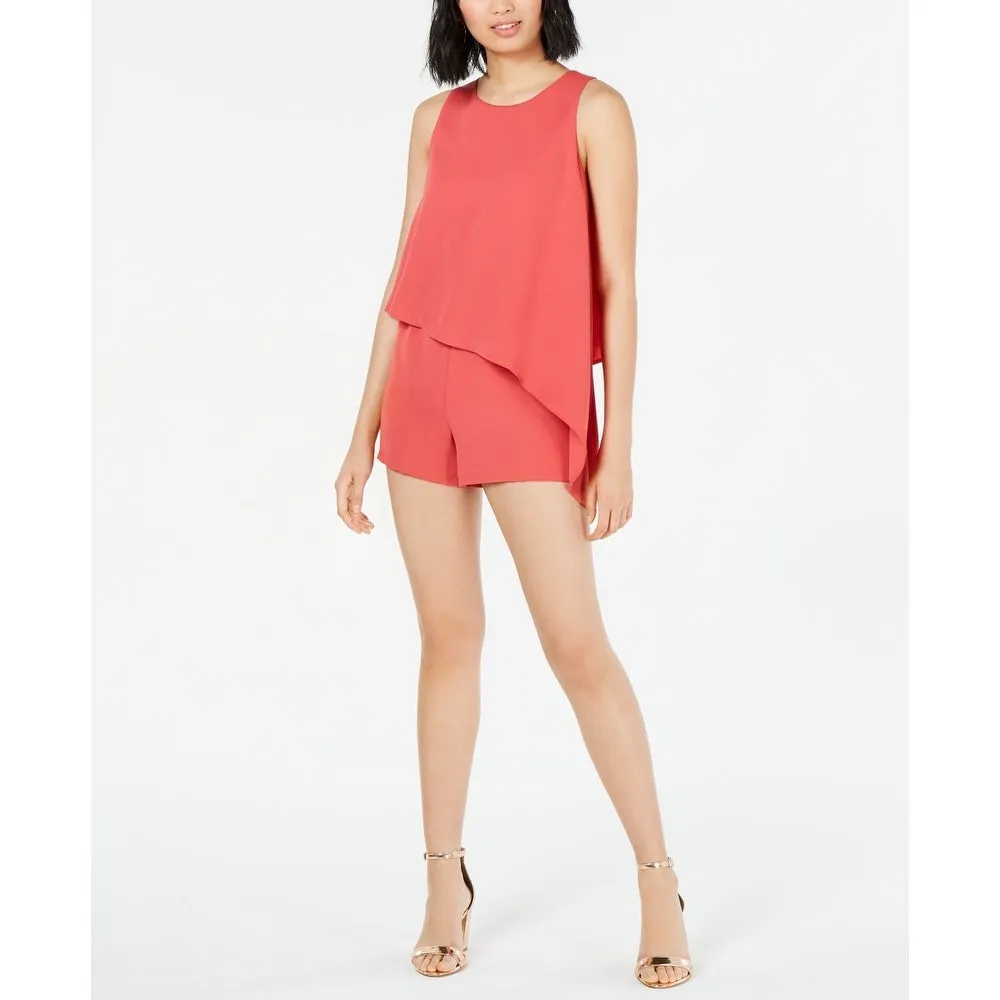 Bar III Women's Sleeveless Jewel Neck Romper , Dark Starfish, Small