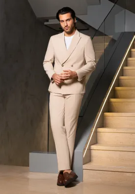 Beige Double-Breasted Suit Online UAE
