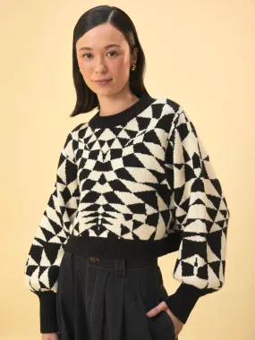 Black Heart Deco Knit Sweater