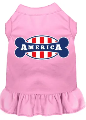 Bonely In America Screen Print Dress Light Pink Lg (14)