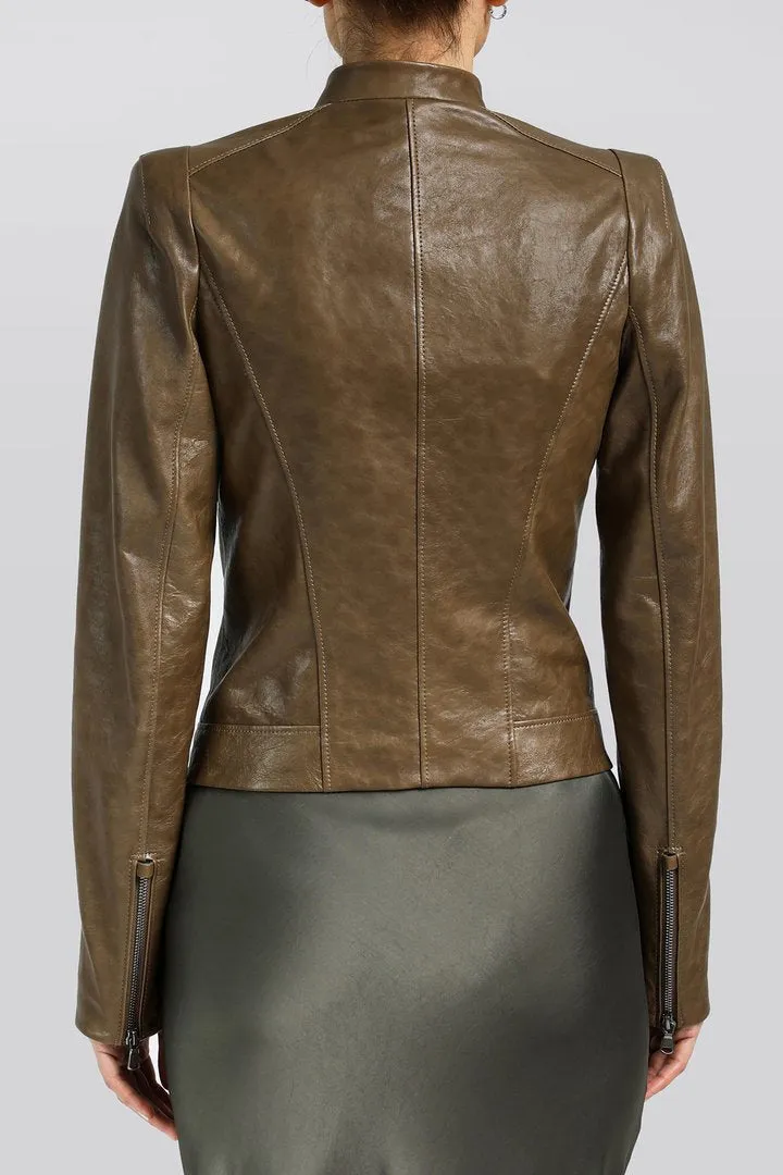 Brown Tobacco Leather Jacket