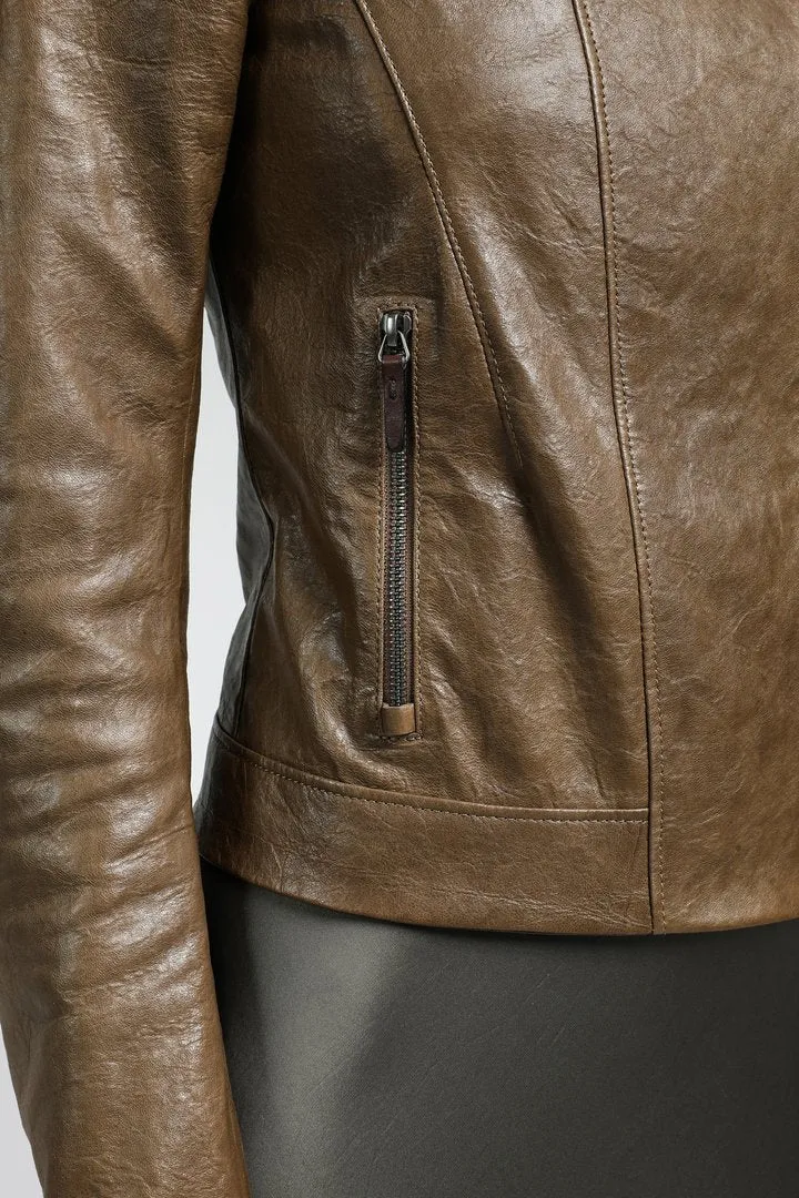 Brown Tobacco Leather Jacket
