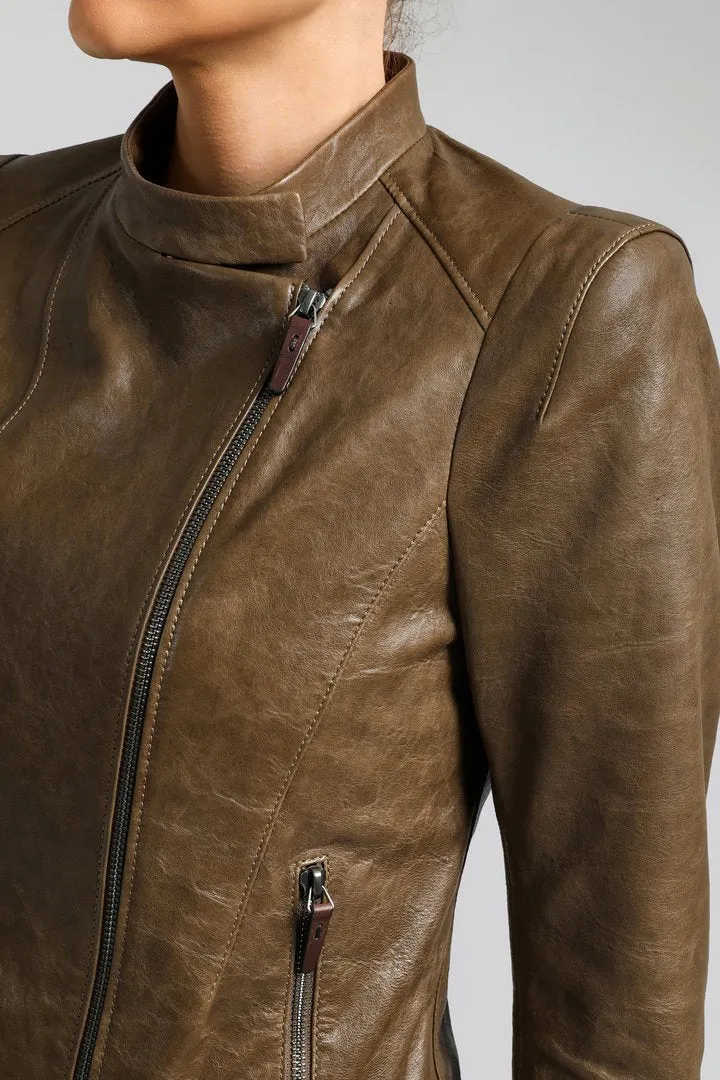 Brown Tobacco Leather Jacket