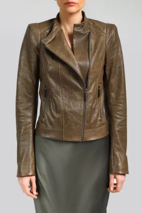 Brown Tobacco Leather Jacket