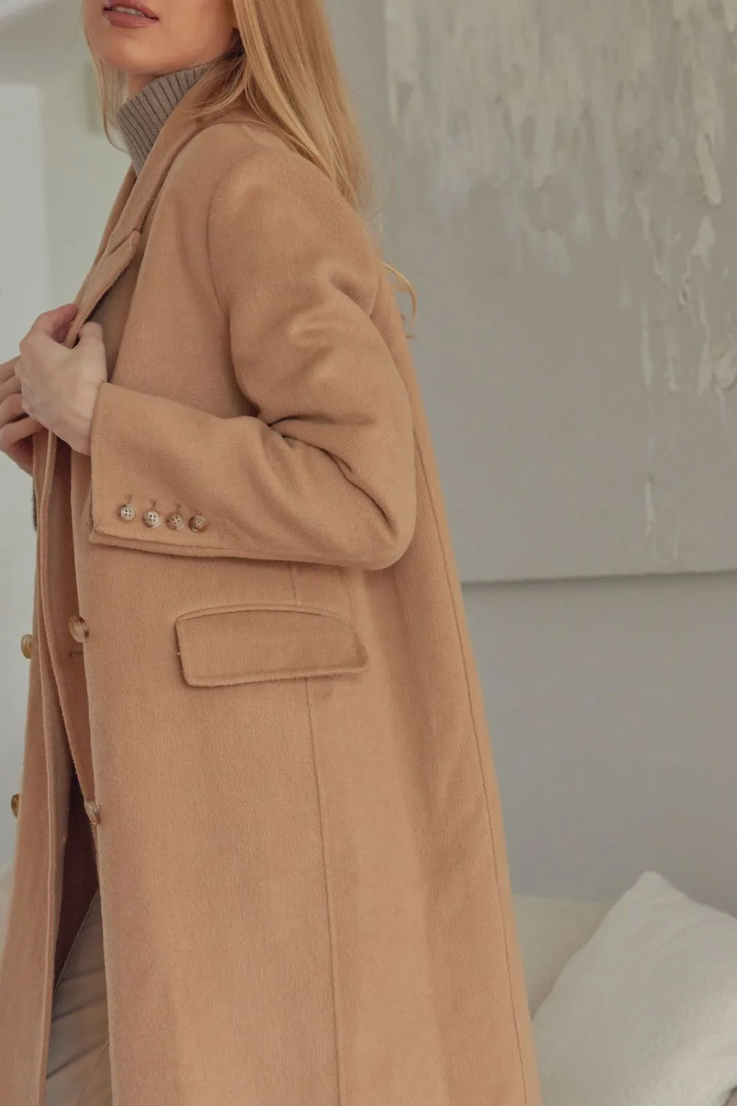 Camel Blazer Coat
