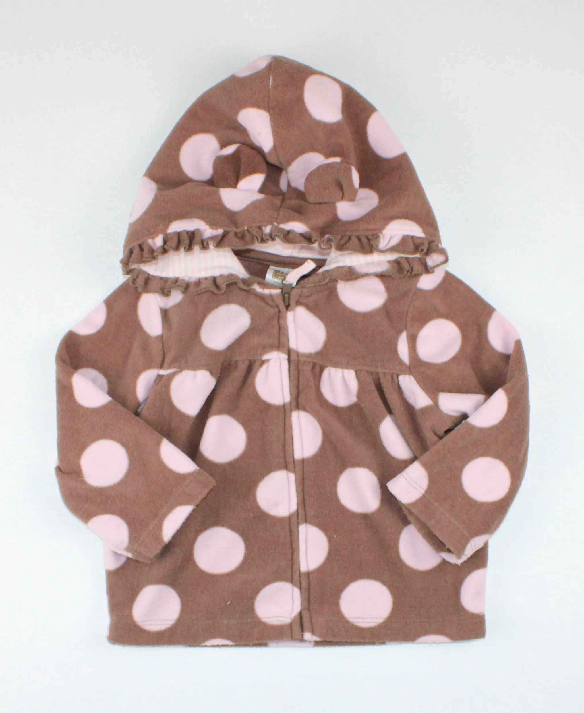CARTERS FLEECE POLKA DOT SWEATER 12M VGUC
