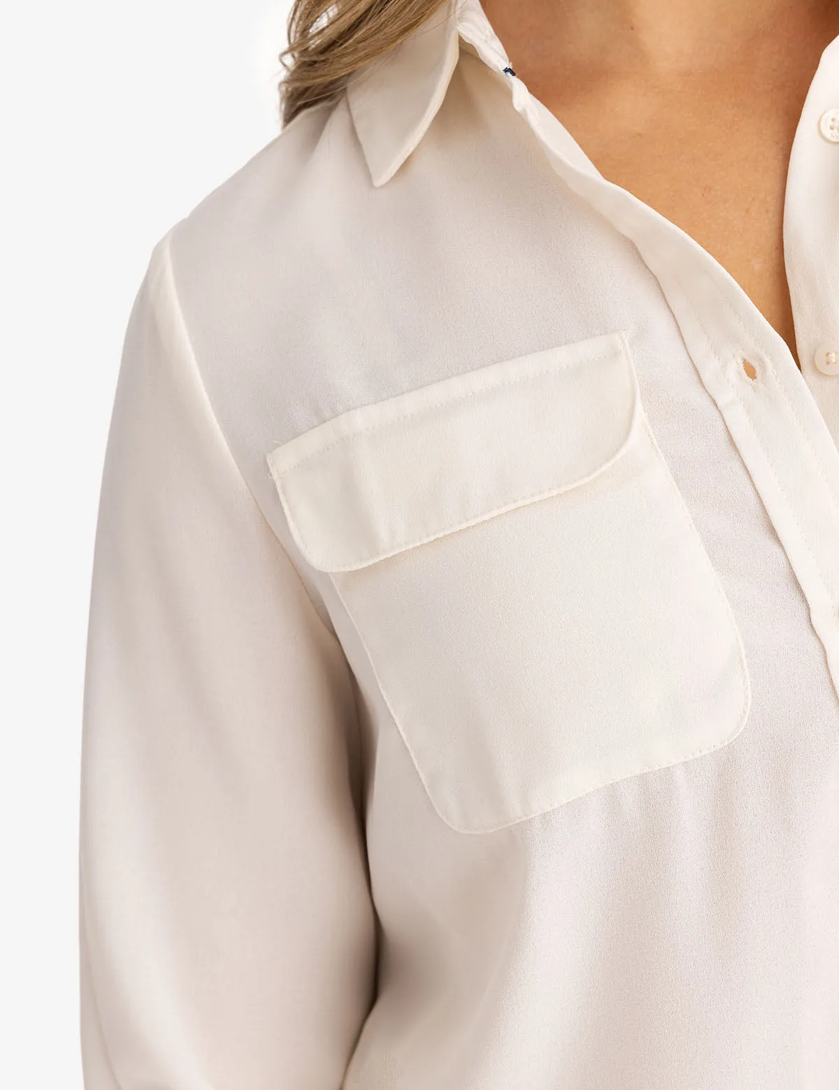 CHEST POCKET PLEATED FRONT TOP