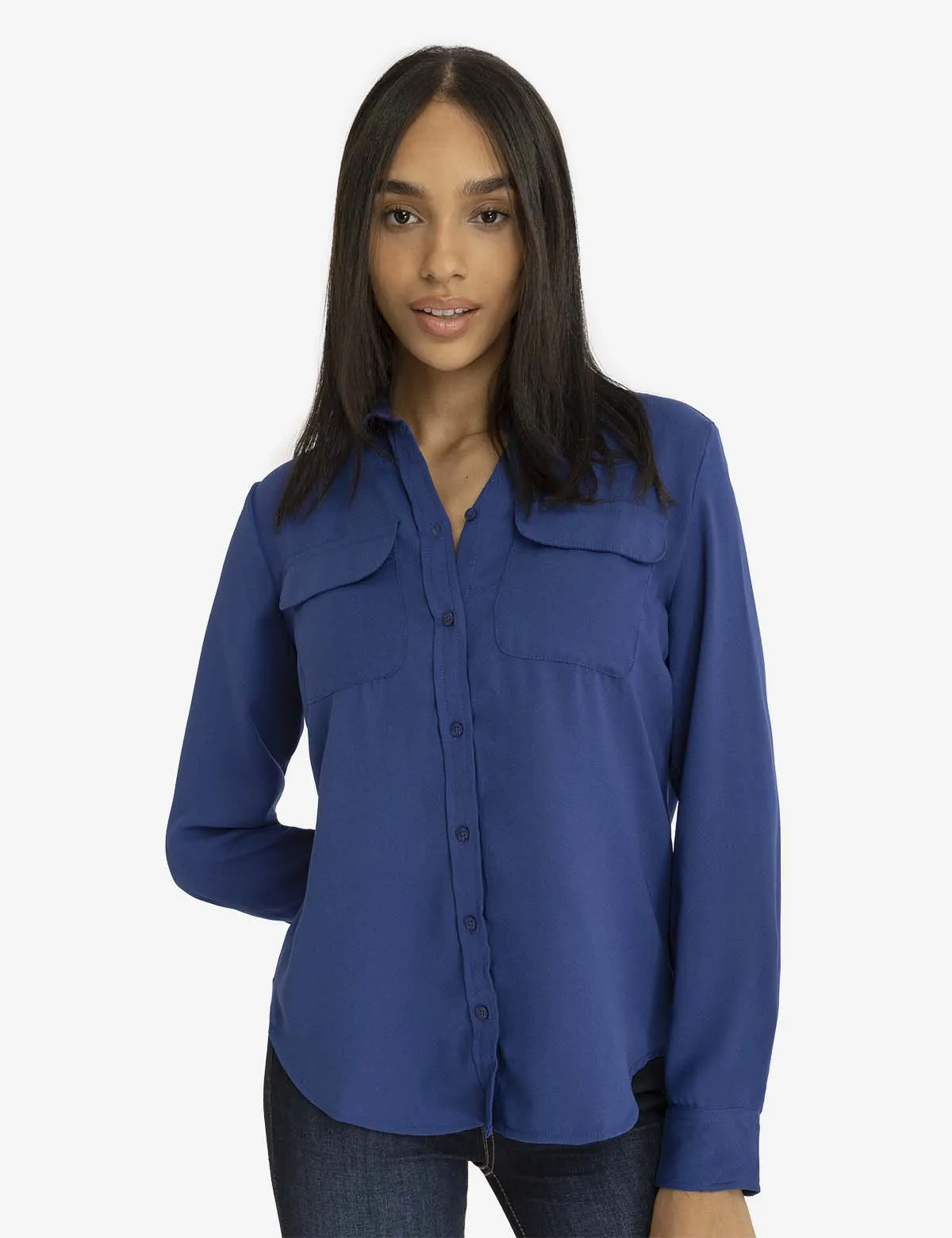 CHEST POCKET PLEATED FRONT TOP