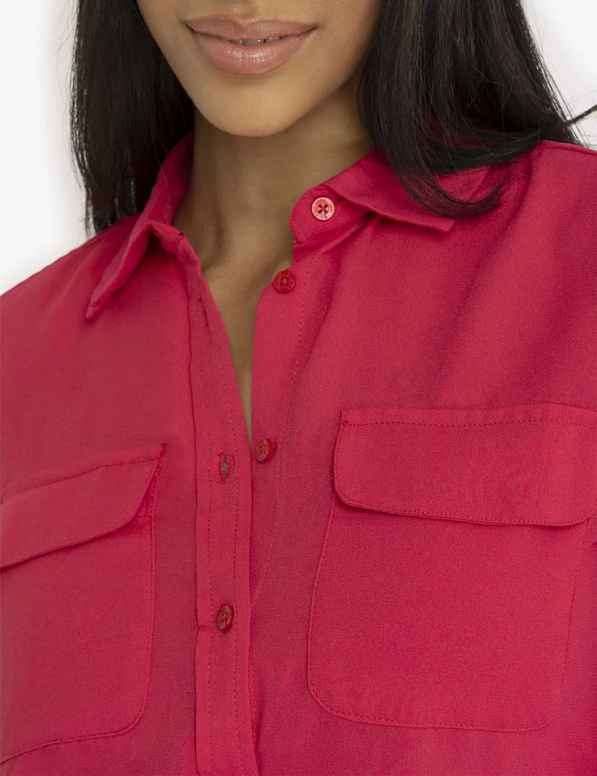 CHEST POCKET PLEATED FRONT TOP