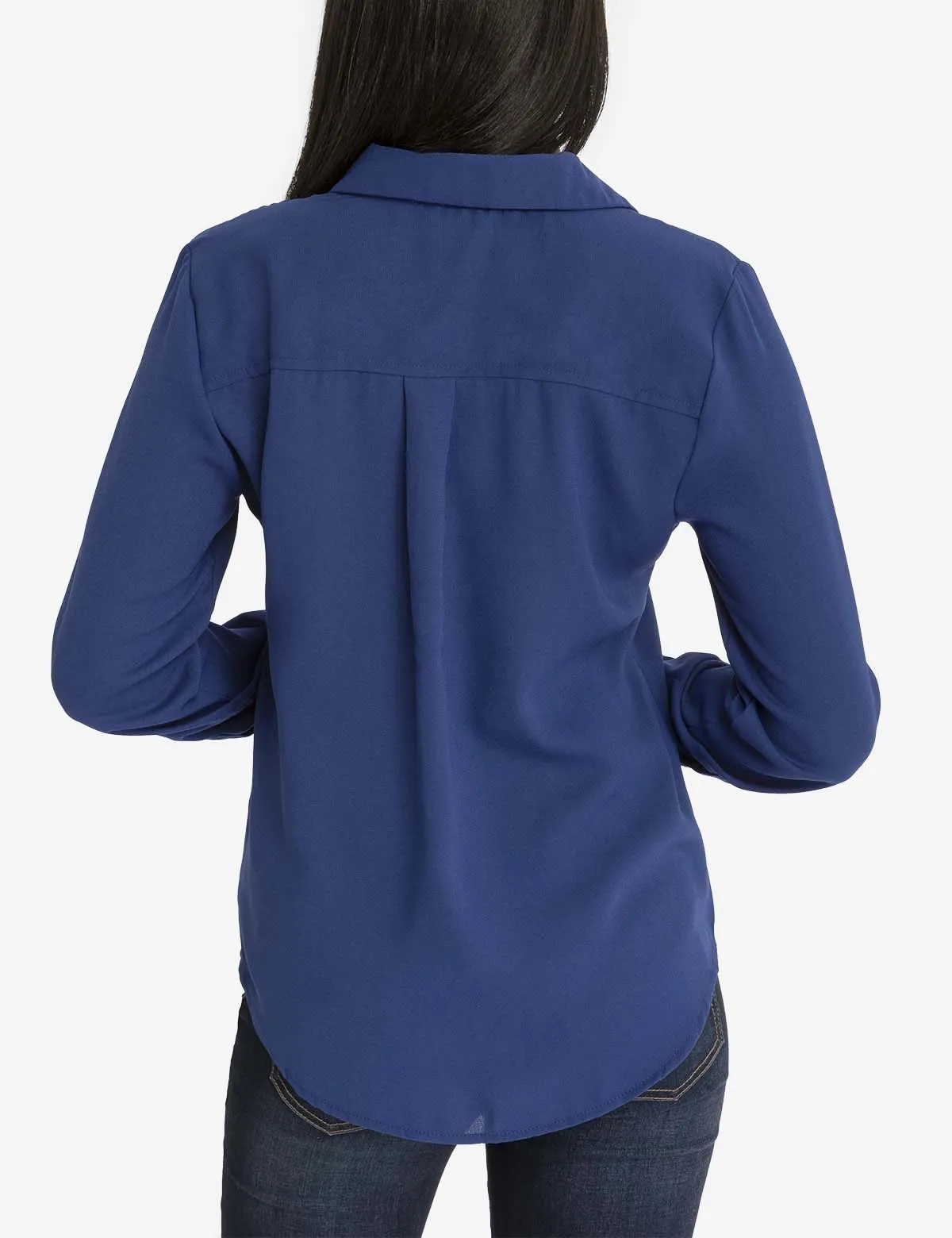 CHEST POCKET PLEATED FRONT TOP