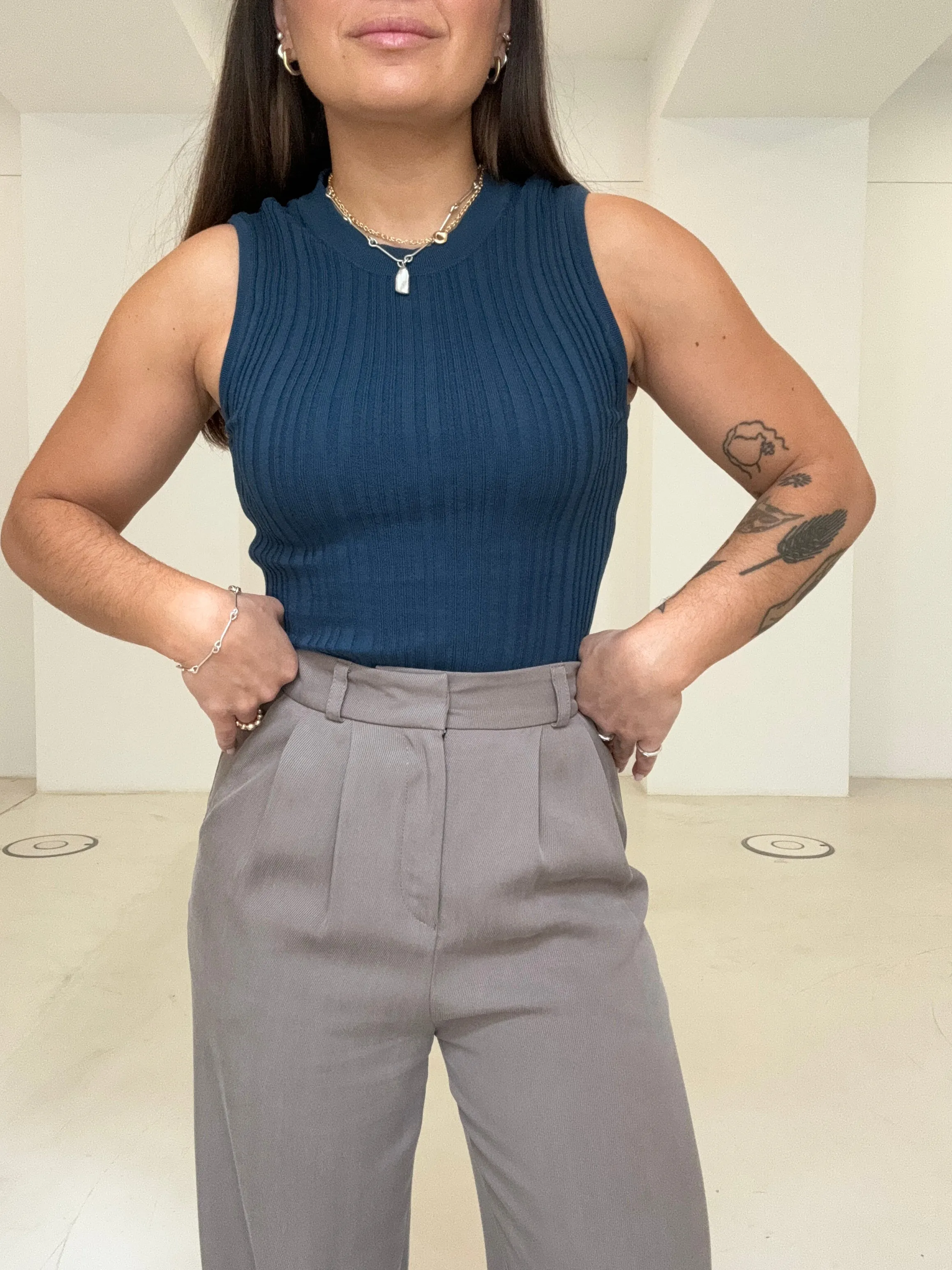 Cleo Knit Top Deep Ocean