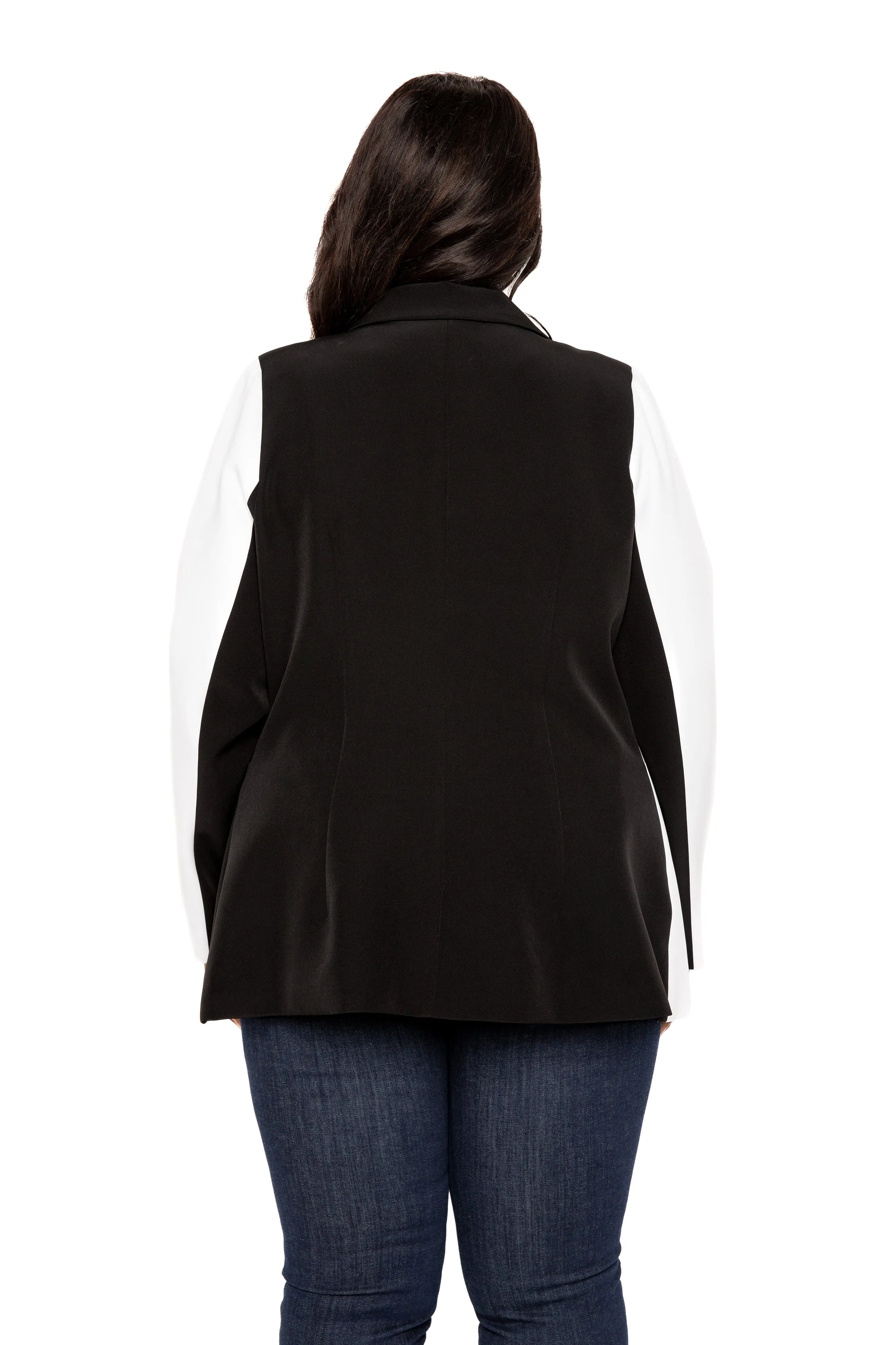 Contrast Double Breasted Blazer
