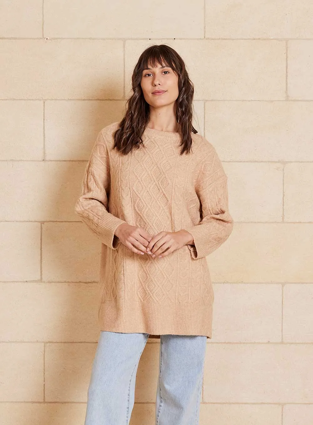 Cruz Long Knit-TAN