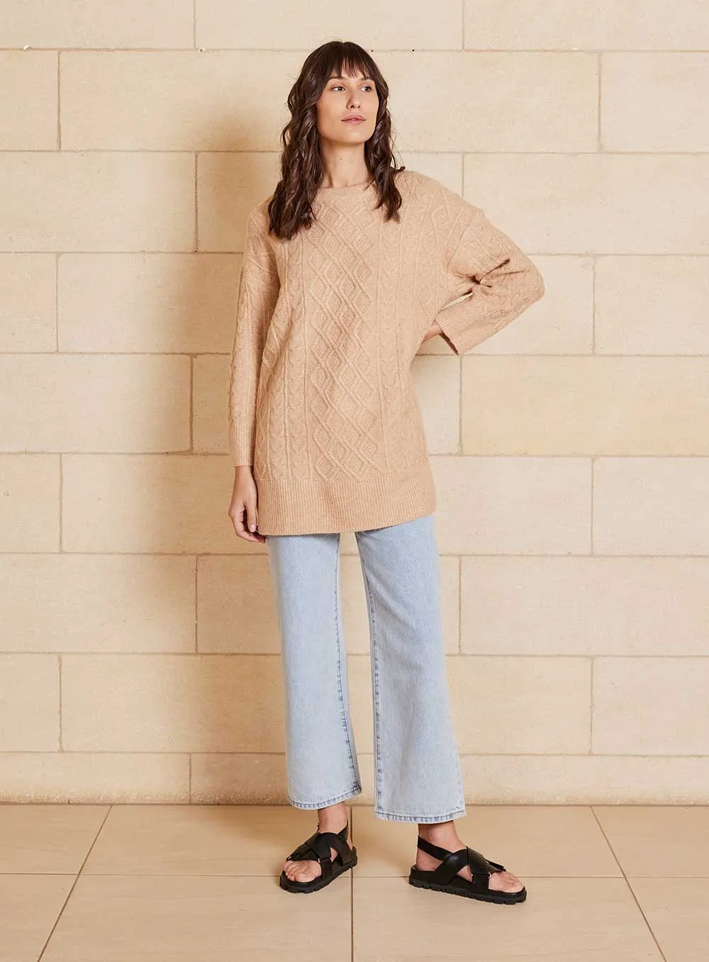 Cruz Long Knit-TAN