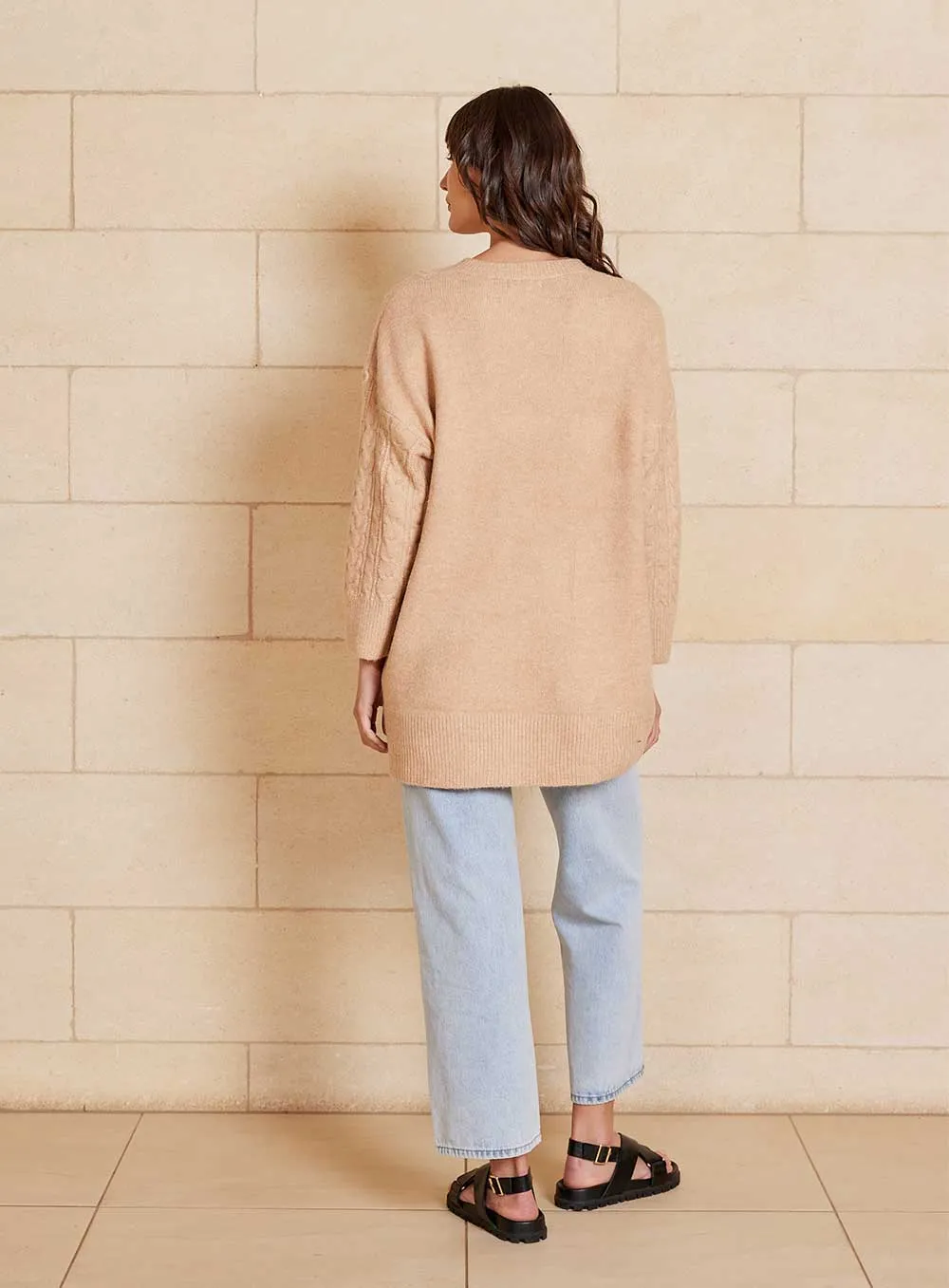 Cruz Long Knit-TAN