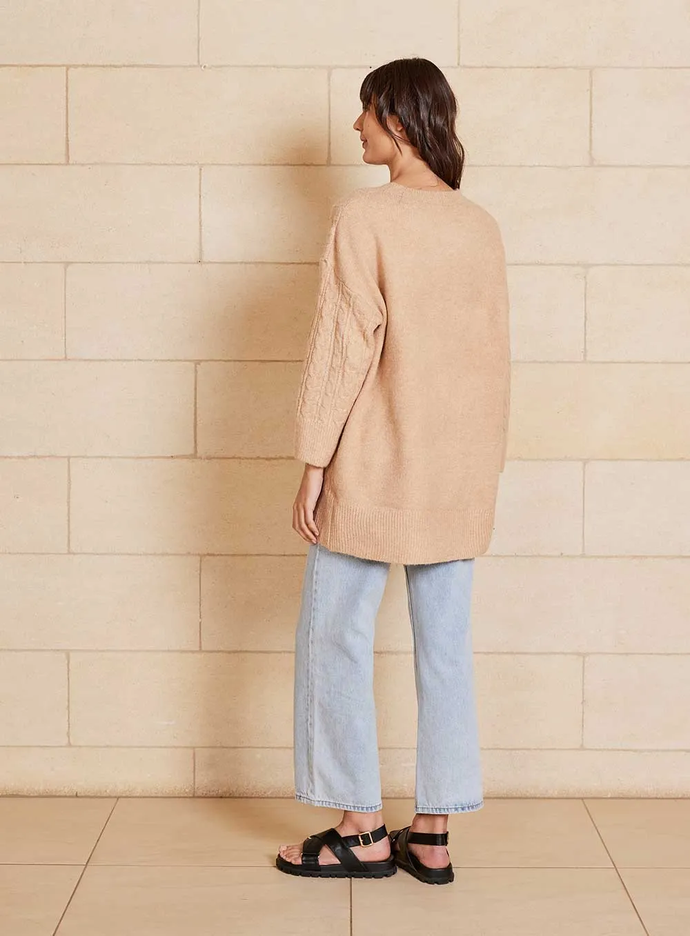 Cruz Long Knit-TAN