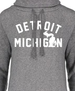 Cozy Grey Funnel Neck Fleece Jacket for Men - Detroit, MI