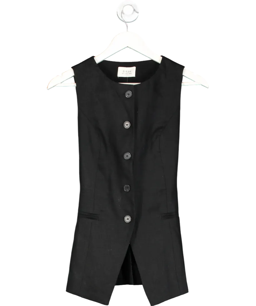 DISSH Alessia Black Linen Vest UK 6