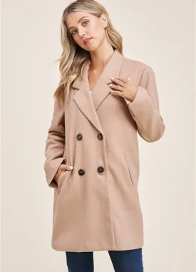 Double Breast Taupe Blazer Jacket