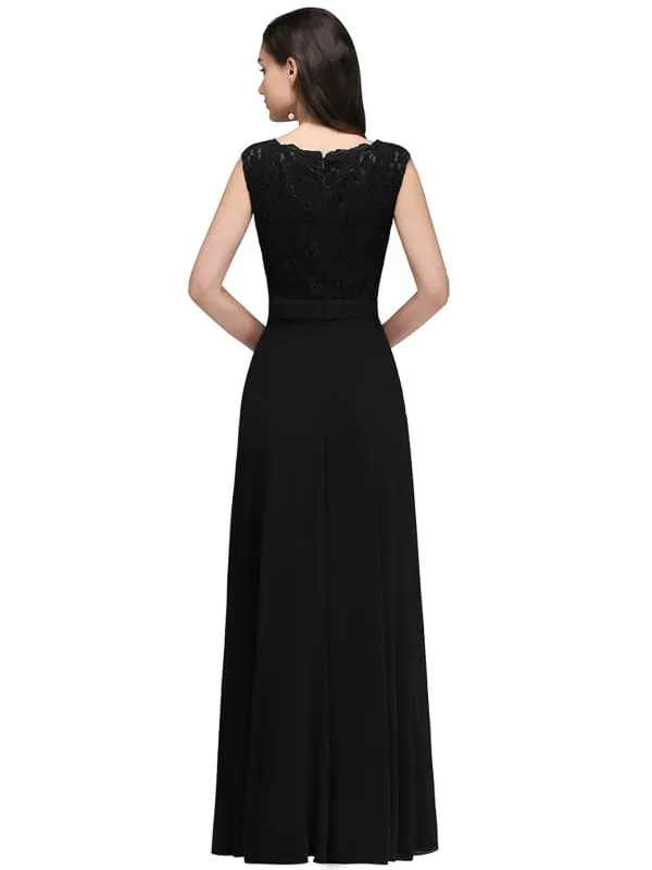 Elegant Cap Sleeves Sweetheart ALine Evening Dresses with Sash Floral Lace Appliques Formal Dresses
