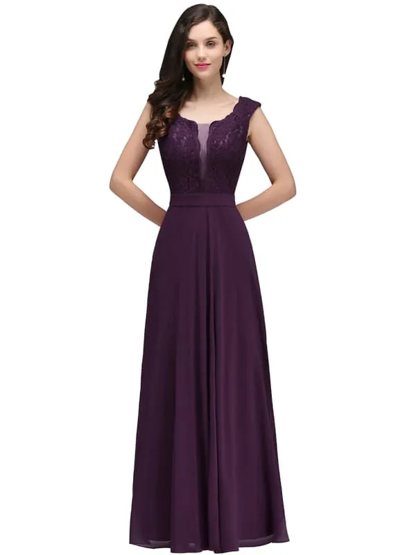 Elegant Cap Sleeves Sweetheart ALine Evening Dresses with Sash Floral Lace Appliques Formal Dresses