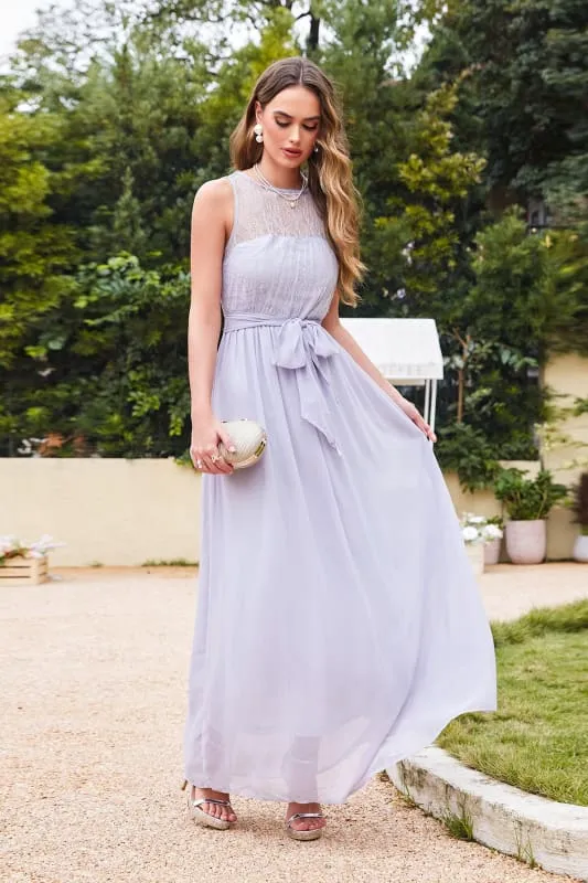 Elegant Crew Neck Ruched Chiffon Bridesmaid Dress Sleeveless Aline Wedding Guest Dress