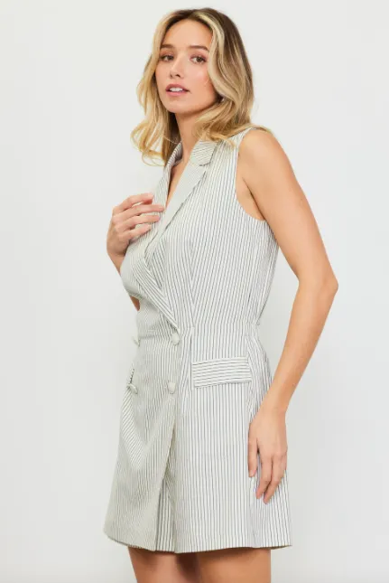 Elliana Pinstripe Romper