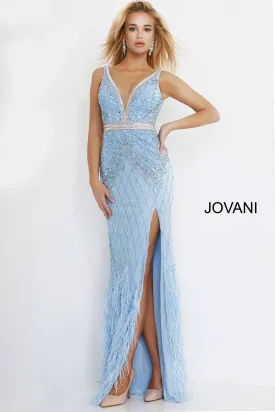 Embellished V Neck Fitted Dress Jovani 55796