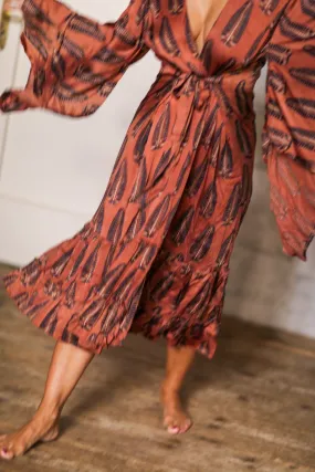 FEATHER XL SILK KIMONO BOZENA