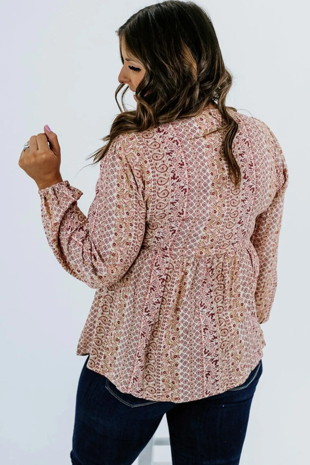Floral Embroidered Plus Size Babydoll Blouse