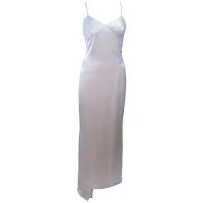 FRED HAYMAN Off White Wool and Silk Top Stitch Gown Size 6-8