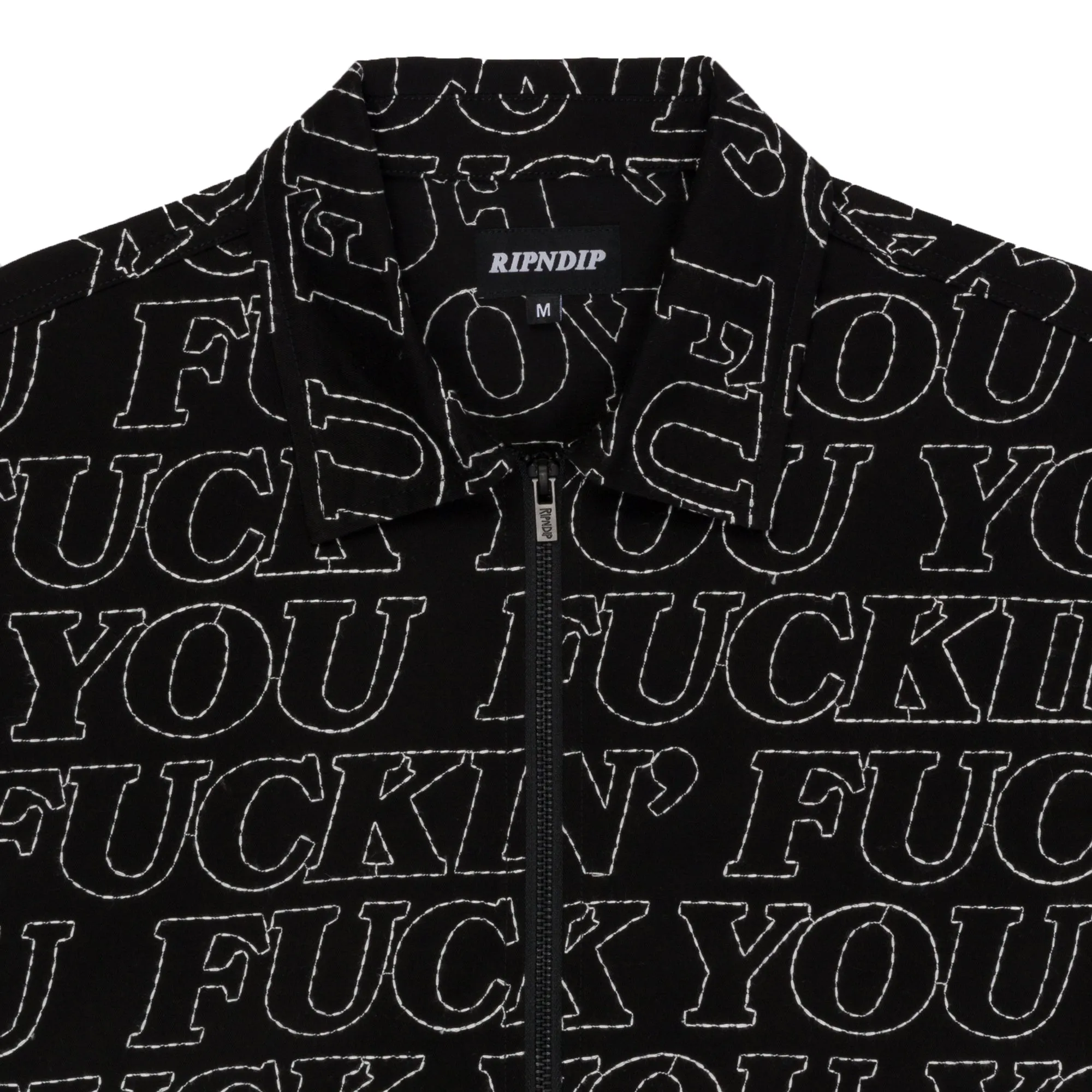 Fuckin Fuck Quilted Work Jacket (Black)