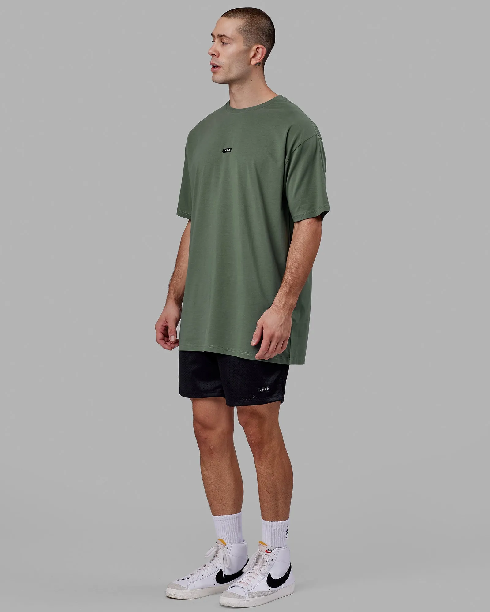 Fundamental FLXCotton Tee Longline Oversize - Dark Forest
