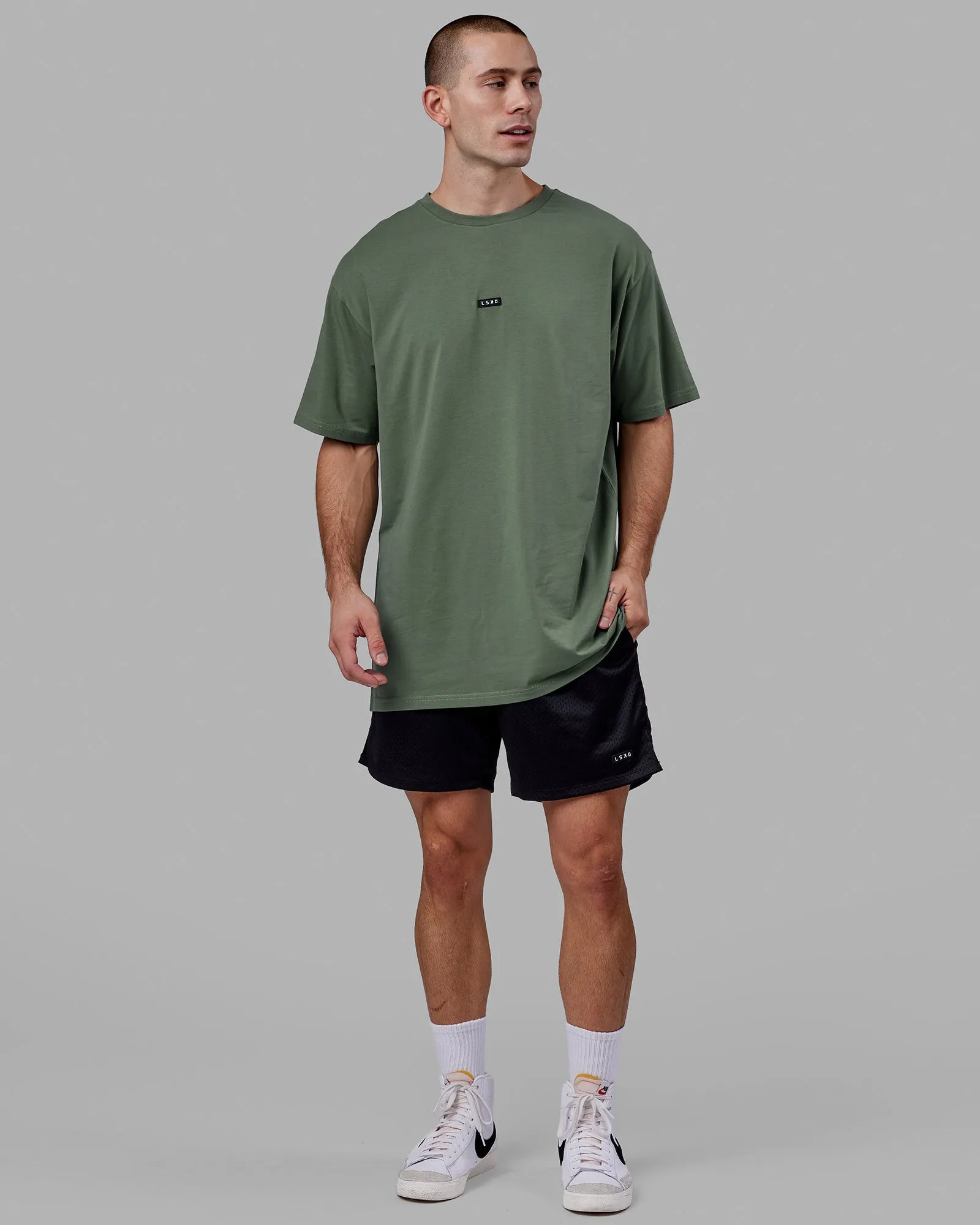 Fundamental FLXCotton Tee Longline Oversize - Dark Forest