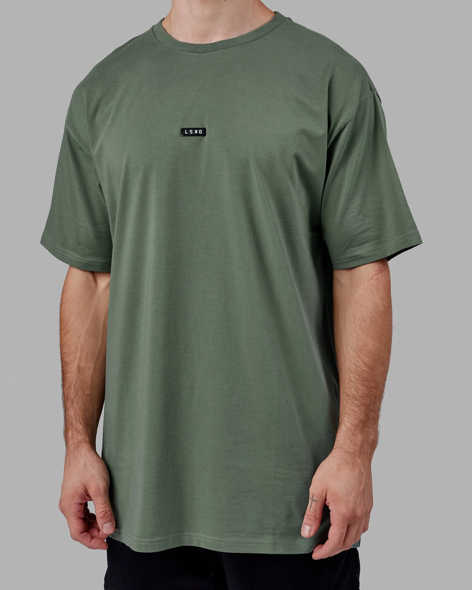 Fundamental FLXCotton Tee Longline Oversize - Dark Forest