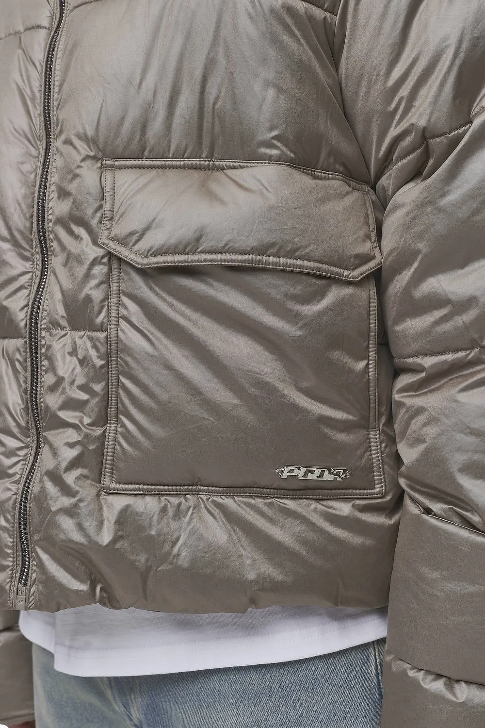 Garrick Vintage Oversized Puffer Jacket Light Brown
