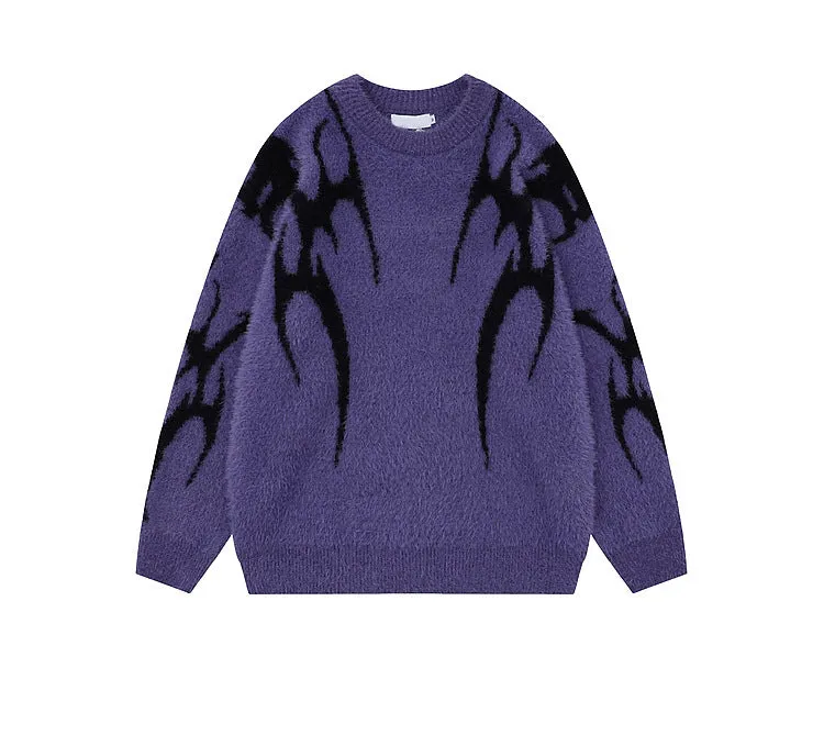 Gothic Inferno | Y2K Inspired Fire Pattern Jumper