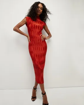 Gramercy Pleated Satin Dress